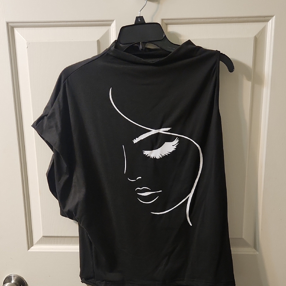 Black Graphic Women's Top